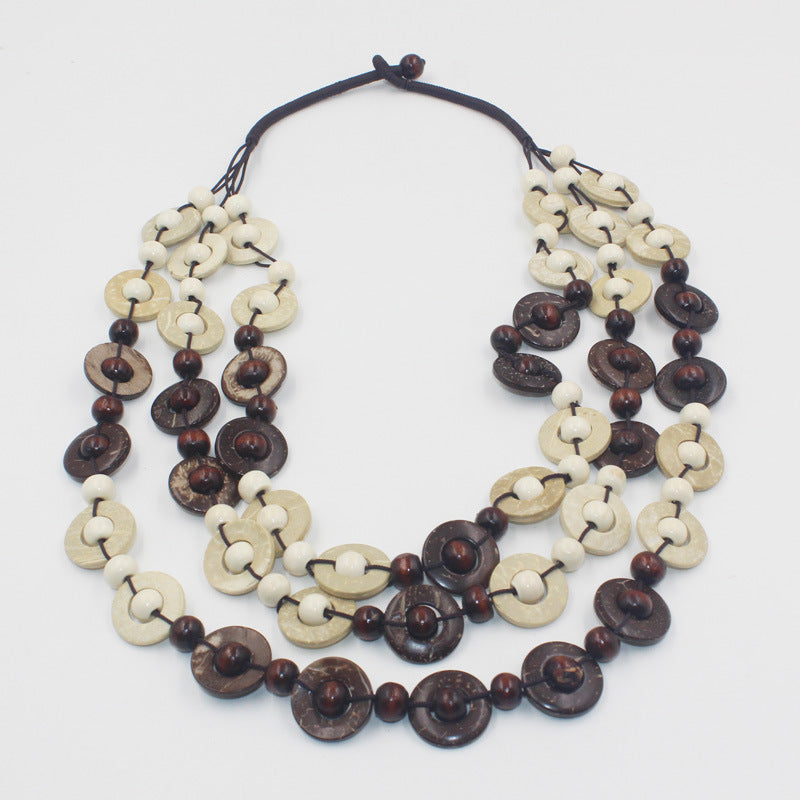 Ethnic Style Geometric Coconut Shell Wholesale Necklace