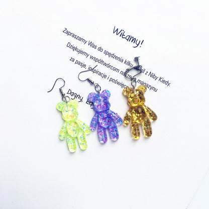 1 Pair Cartoon Style Bear Resin Women's Drop Earrings