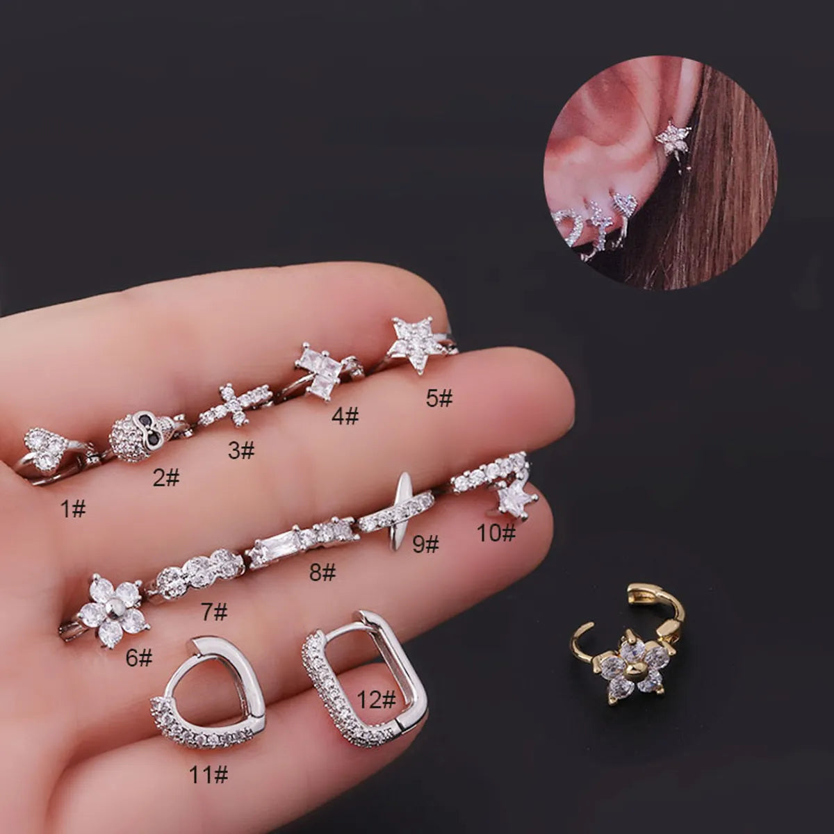 Fashion Heart Plating Metal Earrings