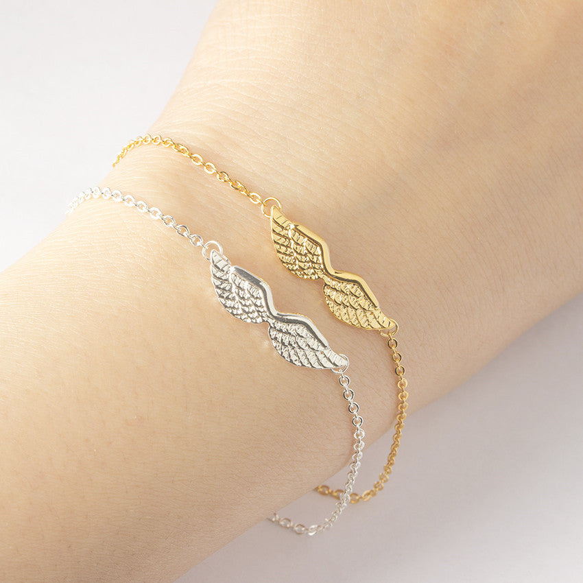 Simple Angel Wings Charm Stainless Steel  Bracelet Wholesale