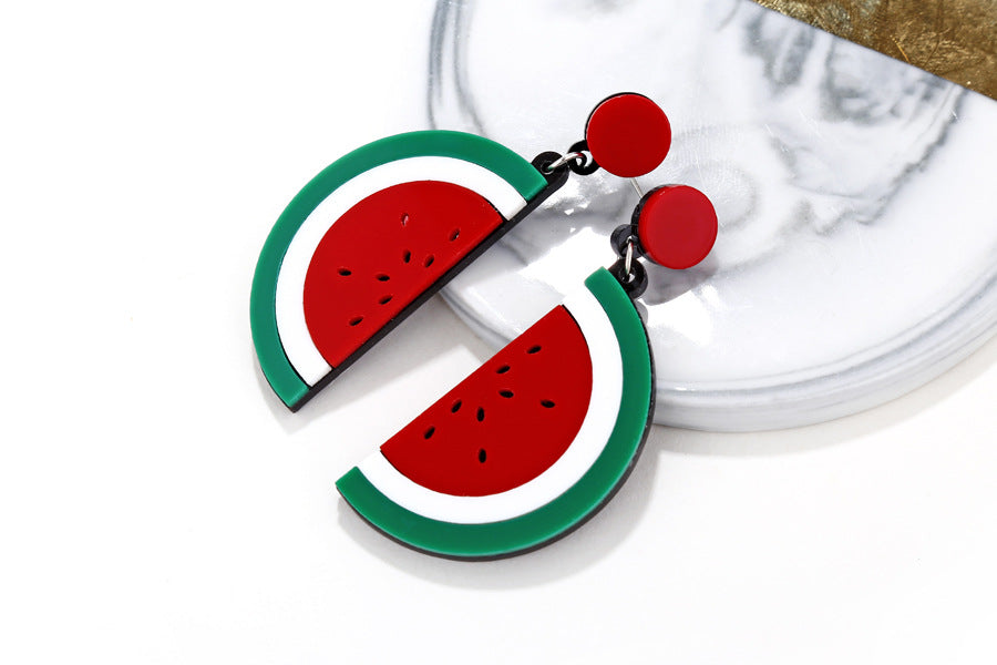 Gooddiy Jewelry Wholesale Simple Fruit Watermelon Strawberry Lemon Cherry Earrings