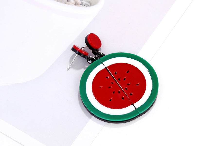 Gooddiy Jewelry Wholesale Simple Fruit Watermelon Strawberry Lemon Cherry Earrings