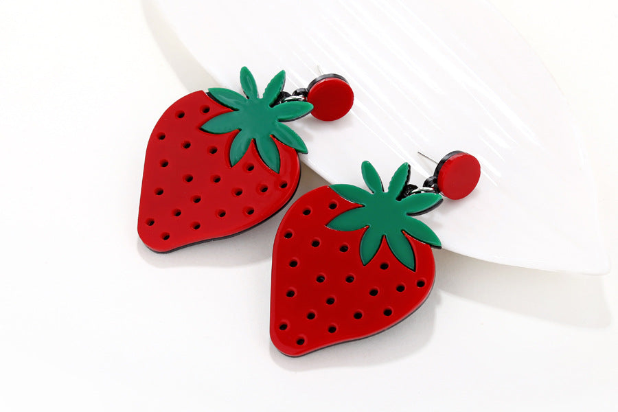 Gooddiy Jewelry Wholesale Simple Fruit Watermelon Strawberry Lemon Cherry Earrings