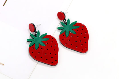 Gooddiy Jewelry Wholesale Simple Fruit Watermelon Strawberry Lemon Cherry Earrings