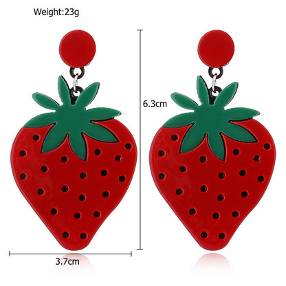 Gooddiy Jewelry Wholesale Simple Fruit Watermelon Strawberry Lemon Cherry Earrings