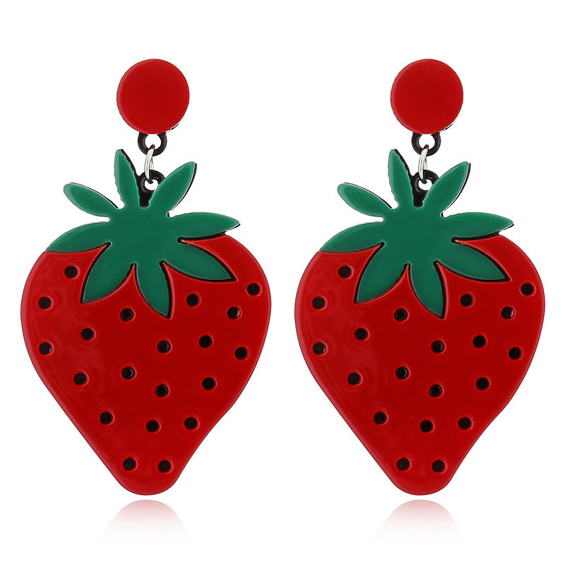 Gooddiy Jewelry Wholesale Simple Fruit Watermelon Strawberry Lemon Cherry Earrings