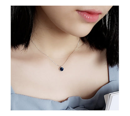 Accessories S925 Silver Chain Fashion Simple Inlaid Agate Crystal Bud Jewelry Earrings Ring Necklace