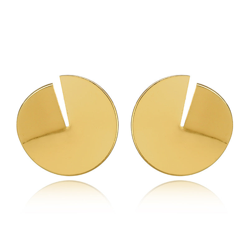 Vintage Alloy Open Metal Disc Earrings