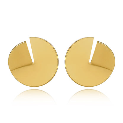 Vintage Alloy Open Metal Disc Earrings