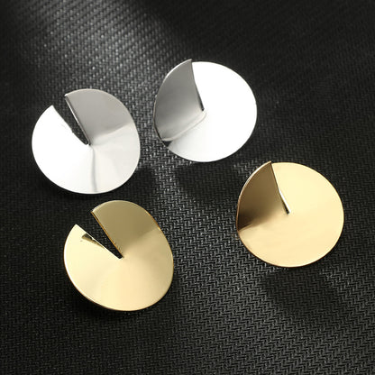 Vintage Alloy Open Metal Disc Earrings