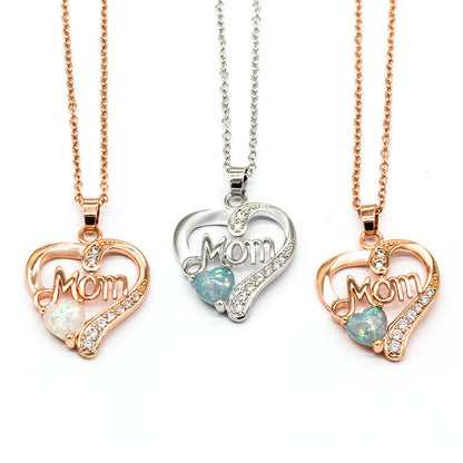 Copper Simple Style Classic Style Heart Shape Inlaid Gemstone Necklace
