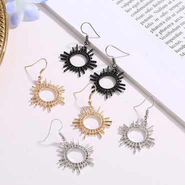 New Earrings Trend Gear Earrings Creative Geometric Alloy Jewelry Sun Earrings Wholesale Gooddiy