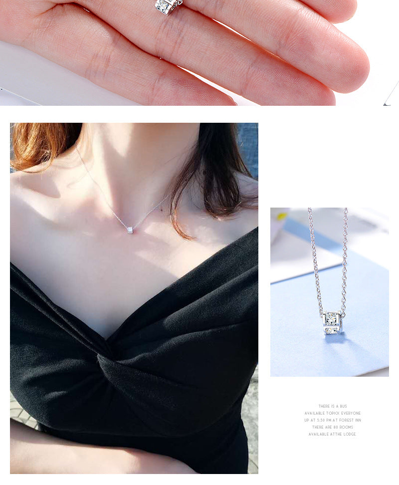 Copper IG Style Simple Style Inlay Geometric Zircon Necklace