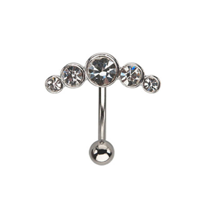 Fashion Piercing Jewelry Geometric Diamond Alloy Navel Ring