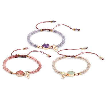 Simple Style Solid Color Stone Beaded Bracelets