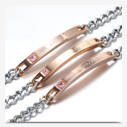 Titanium Steel Simple Style Letter Bracelets