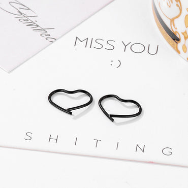 Simple Men And Women Couple Love Metal Earrings