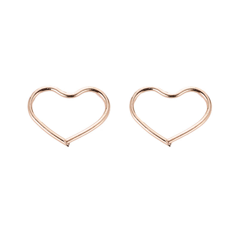 Simple Men And Women Couple Love Metal Earrings