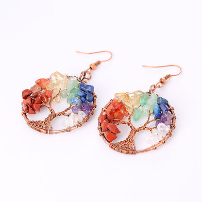 1 Pair Retro Color Block Alloy Natural Stone Plating Women's Drop Earrings