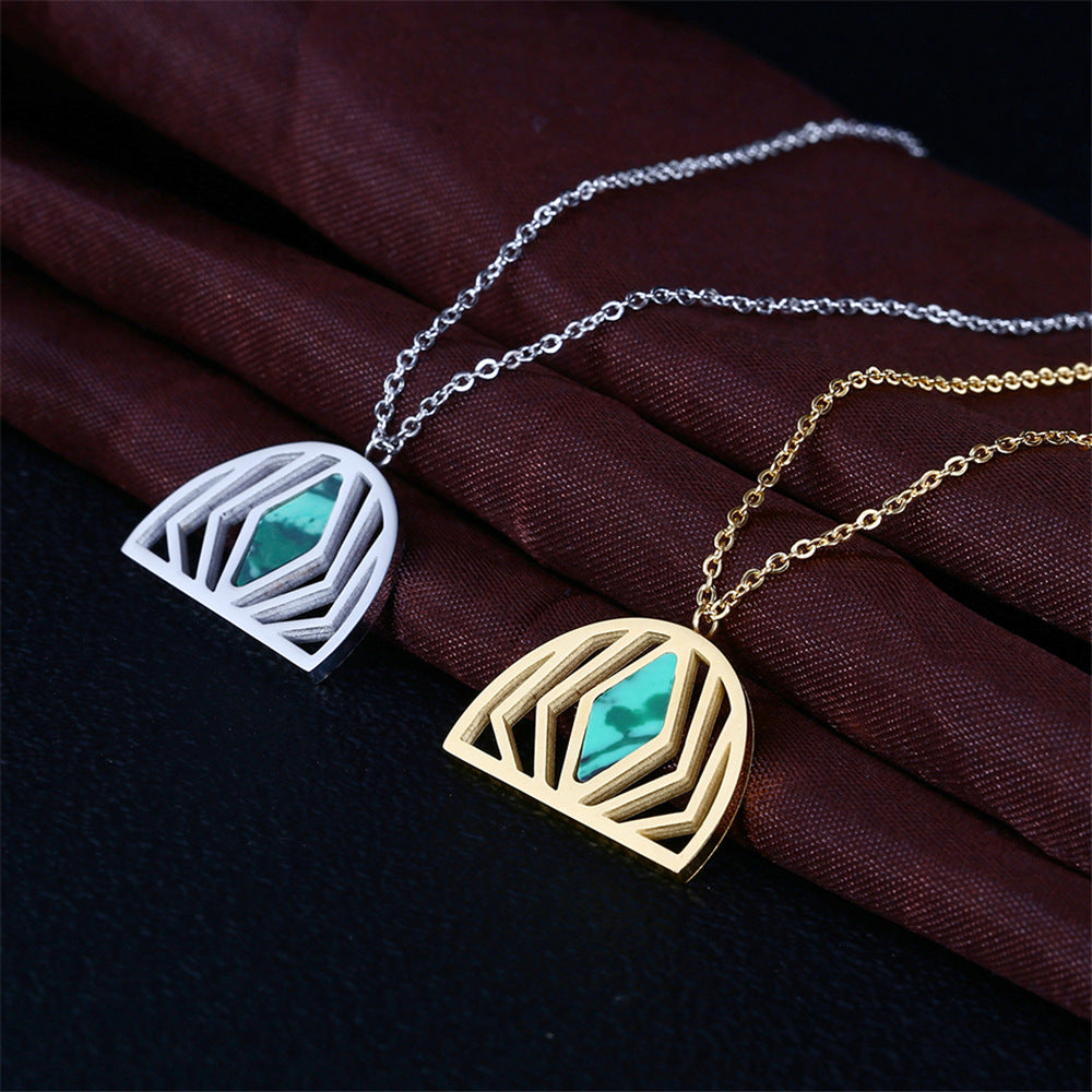 Simple Style Irregular Titanium Steel Inlay Artificial Gemstones Jewelry Set 2 Pieces