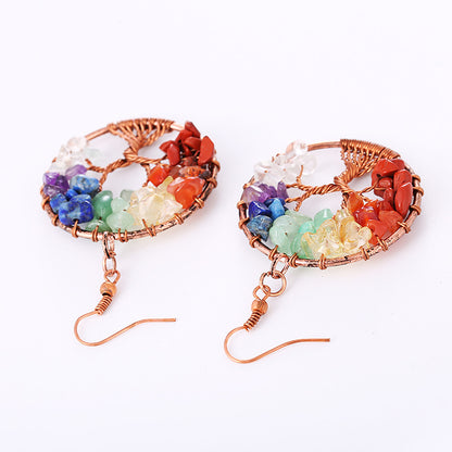 1 Pair Retro Color Block Alloy Natural Stone Plating Women's Drop Earrings