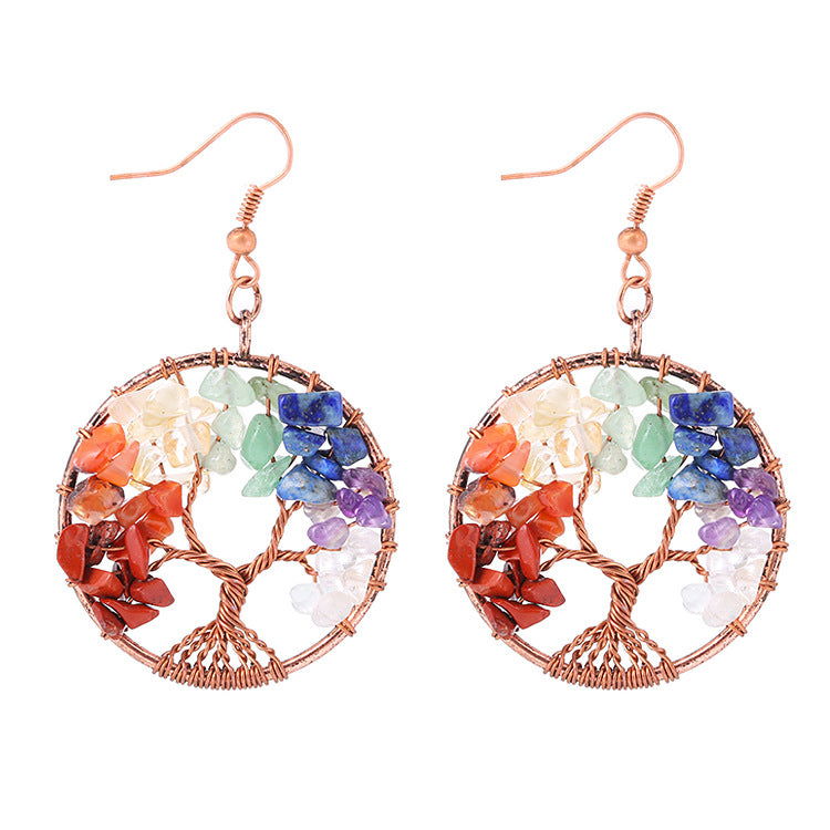 1 Pair Retro Color Block Alloy Natural Stone Plating Women's Drop Earrings