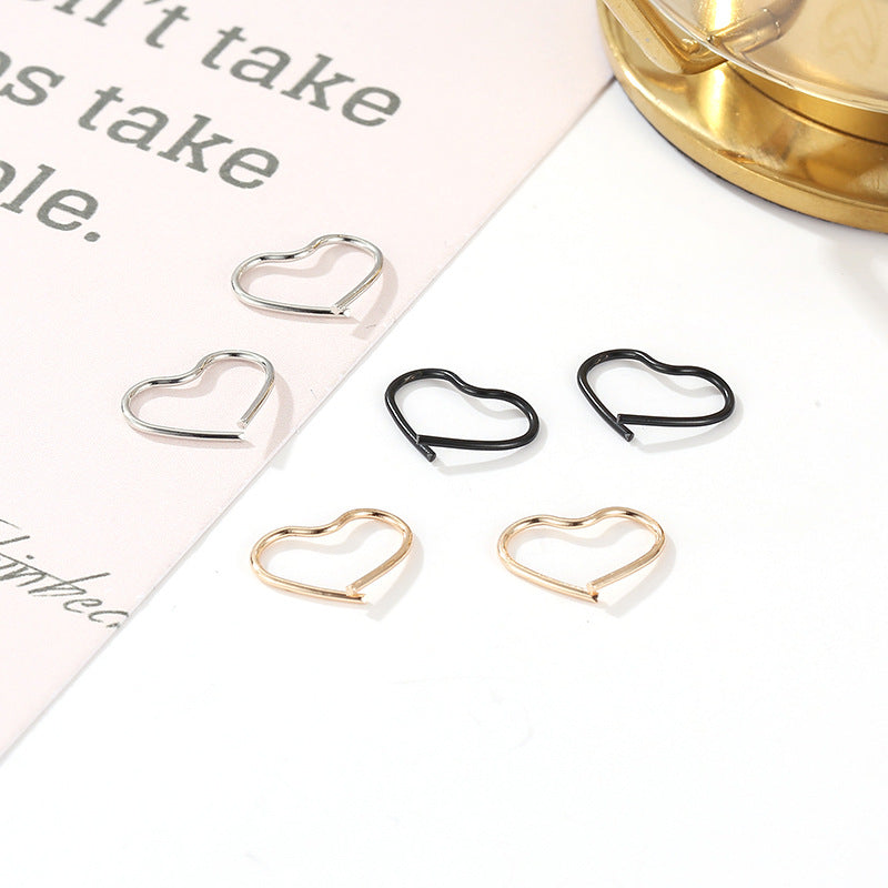 Simple Men And Women Couple Love Metal Earrings