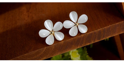 Gooddiy Korean Style Cute Opal Flower Earrings Wholesale Jewelry