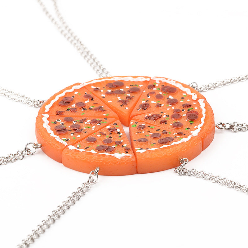 Explosion Necklace New Fashion Necklace Six-petal Splicing Good Friends Girlfriend Pizza Necklace Wholesale