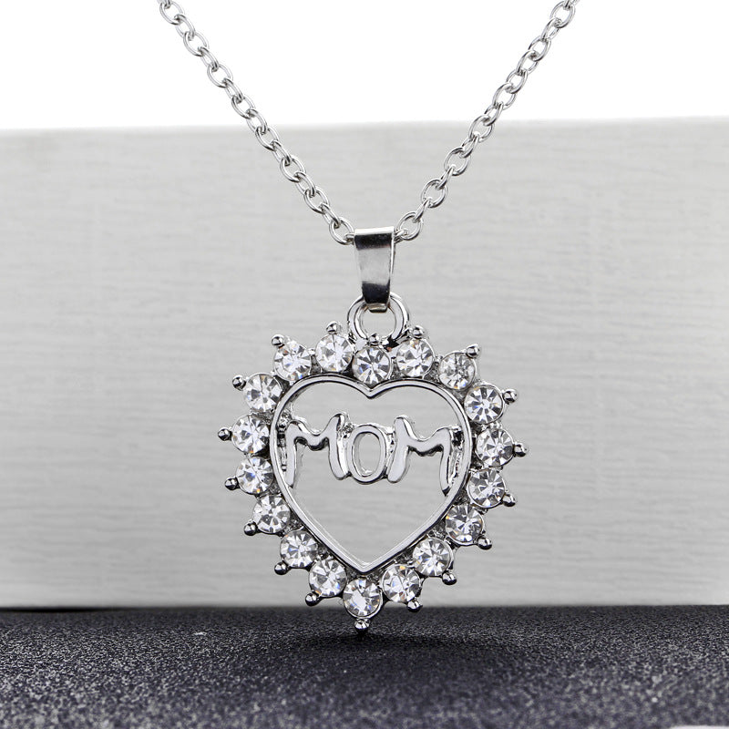 Chain Clavicle Chain Love Diamond Inlay Mother's Day Gift Hot Sale Accessories Wholesale Gooddiy