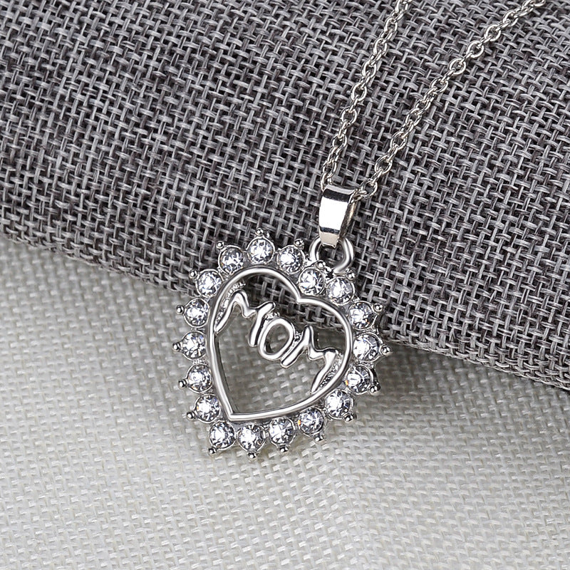 Chain Clavicle Chain Love Diamond Inlay Mother's Day Gift Hot Sale Accessories Wholesale Gooddiy