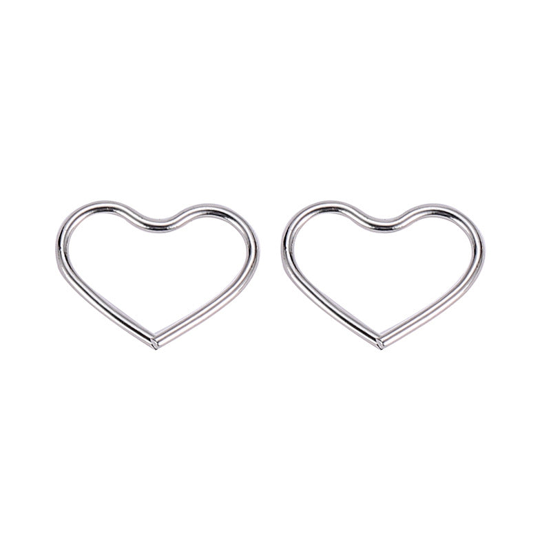 Simple Men And Women Couple Love Metal Earrings