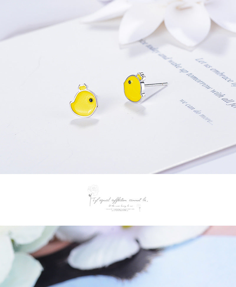 1 Pair Cute Animal Cartoon Drip Glazed Plating Copper White Gold Plated Ear Studs