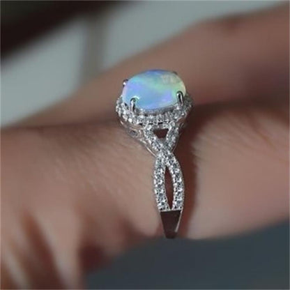 1 Piece Fashion Oval Alloy Plating Inlay Artificial Gemstones Zircon Women's Rings