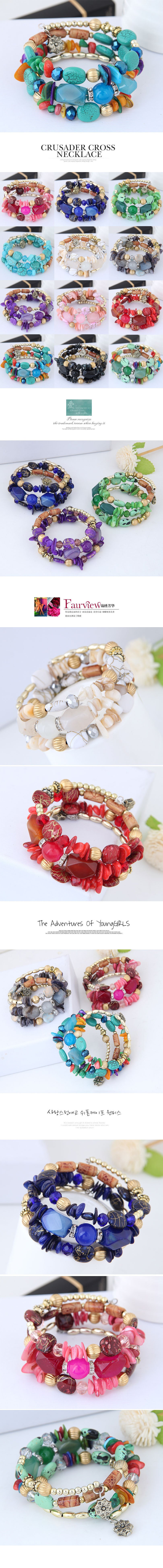 Casual Simple Style Irregular Alloy Gravel Beaded Bracelets