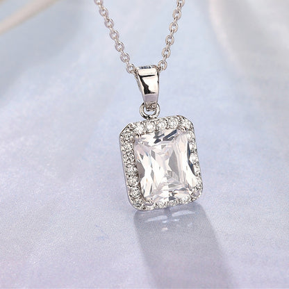 Classic Style Square Copper Alloy Inlay Zircon Women's Pendant Necklace