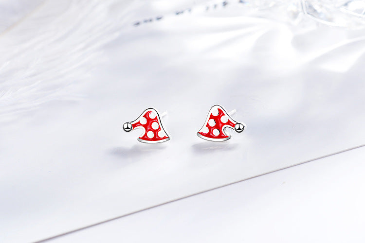 1 Pair Cute Christmas Tree Flower Snowman Epoxy Plating Inlay Copper Zircon Earrings