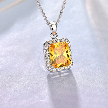 Classic Style Square Copper Alloy Inlay Zircon Women's Pendant Necklace