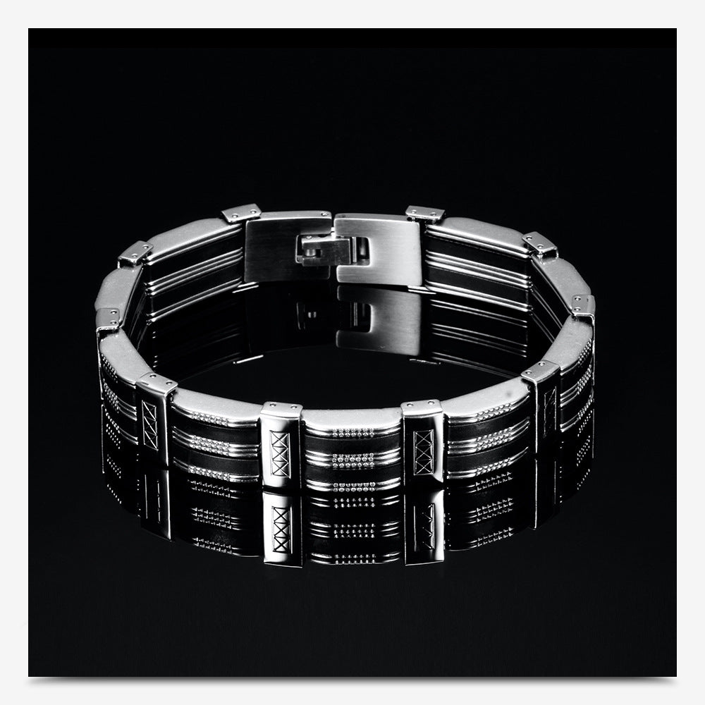 Titanium Steel Punk Rhombus Plating Bracelets