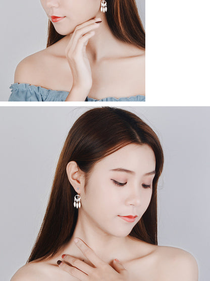 1 Pair Ig Style Simple Style Dreamcatcher Plating Hollow Out Inlay Copper Zircon Silver Plated Drop Earrings