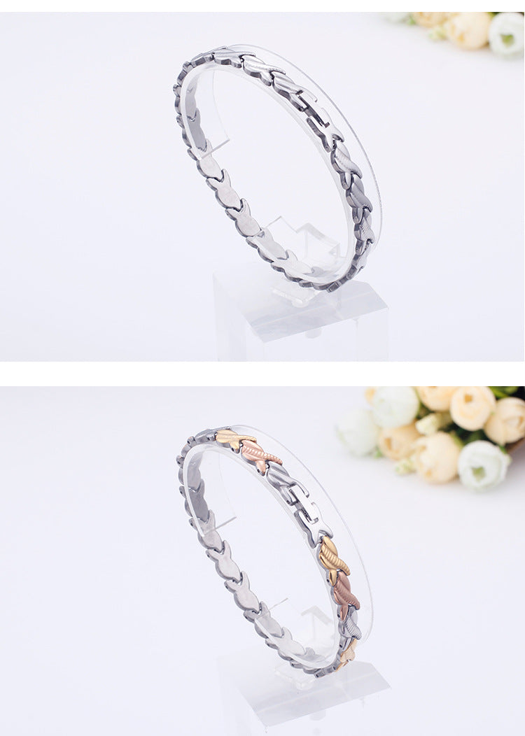 Korean Men's Non-fading Stainless Steel Multi-color Necklace Bracelet Wholesale