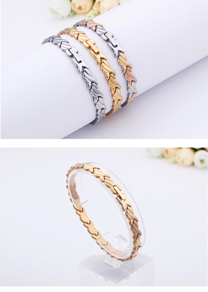 Korean Men's Non-fading Stainless Steel Multi-color Necklace Bracelet Wholesale