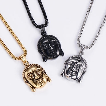 Chinese Style Buddhist Religious Jewelry Wholesale Buddha Portrait Men's Pendant Necklace