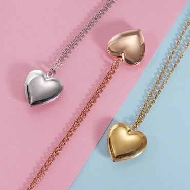 Fashion Heart Shape Stainless Steel Plating Pendant Necklace 1 Piece