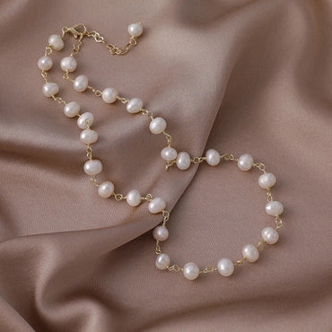 Fashion Solid Color Alloy Pearl Irregular Necklace 1 Piece