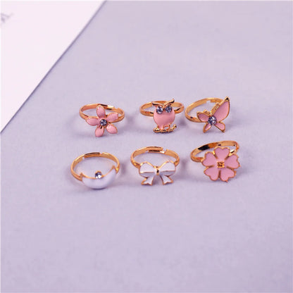 Children's Ring Set Alloy Girl Exquisite Ring Adjustable 36 Pieces