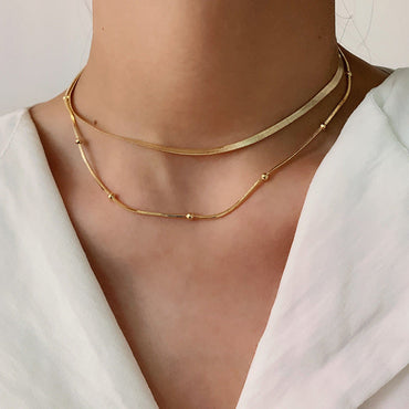 IG Style Chain Geometric Stainless Steel 18K Gold Plated Necklaces