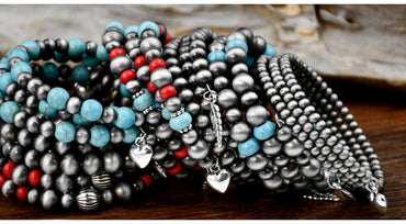 Ethnic Style Round Turquoise Beaded Bracelets