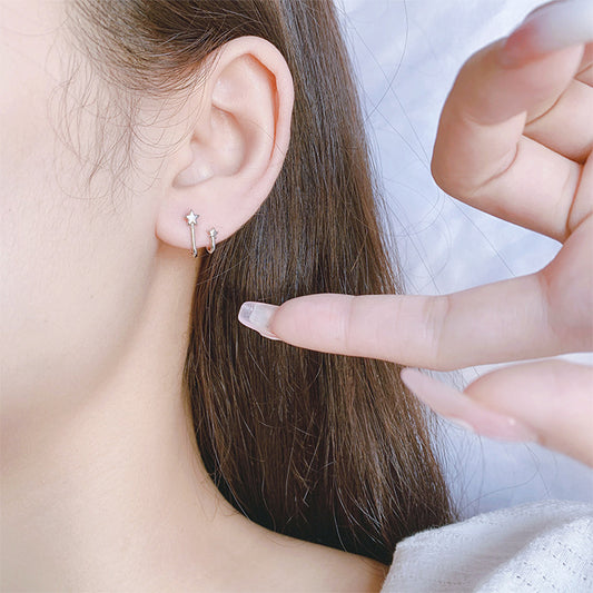 Fashion Star Copper Plating Ear Studs 1 Pair