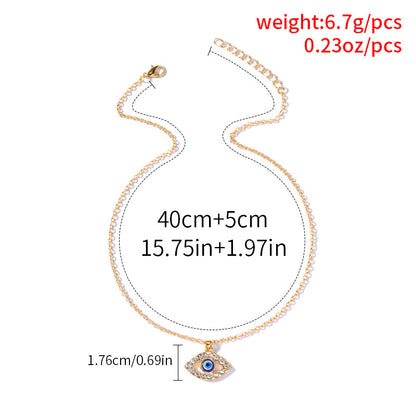 Fashion Simple Devil Eye Pendant Necklace Alloy Necklace